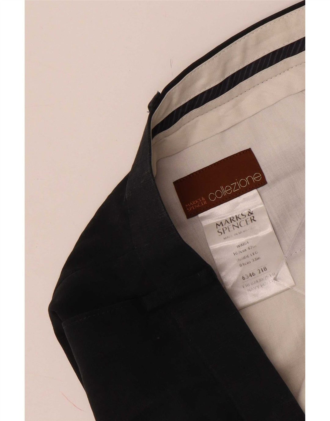 Calça masculina Marks & Spencer Pegged Suit W42 L33 azul marinho Lyocell