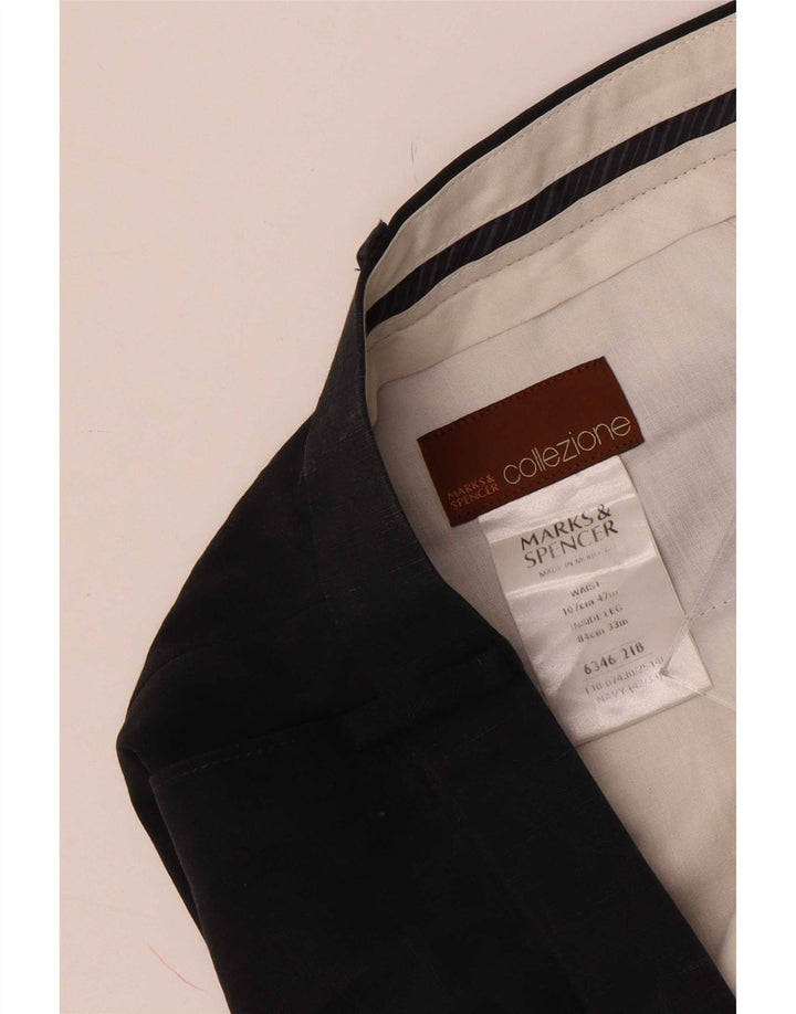 Calça masculina Marks & Spencer Pegged Suit W42 L33 azul marinho Lyocell
