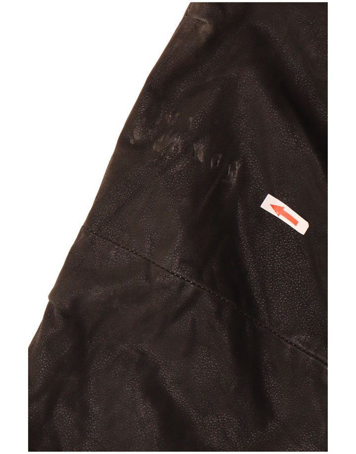 Jaqueta de couro masculina vintage UK 44 2XL couro preto