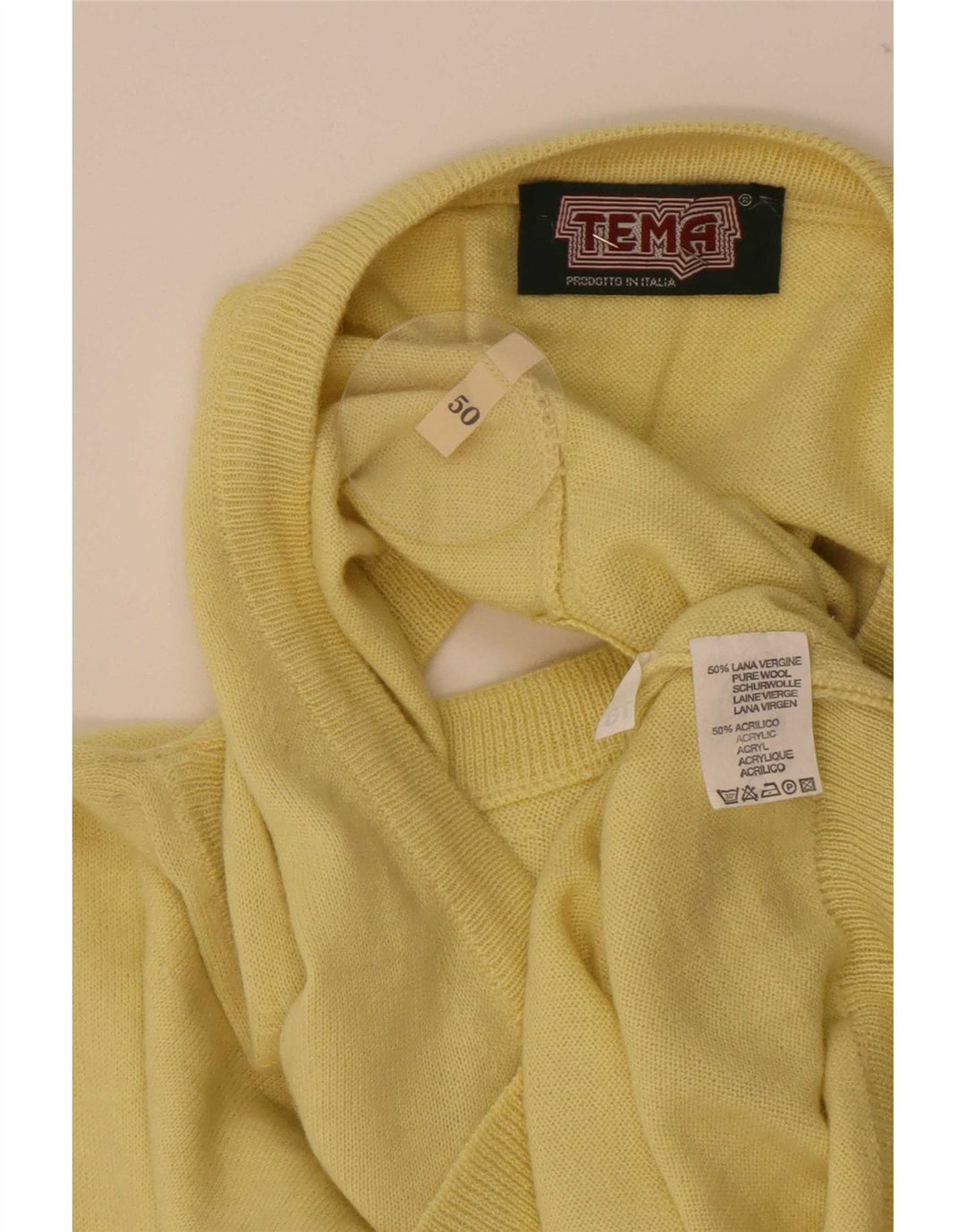 Colete masculino vintage regata IT 50 lã amarela média