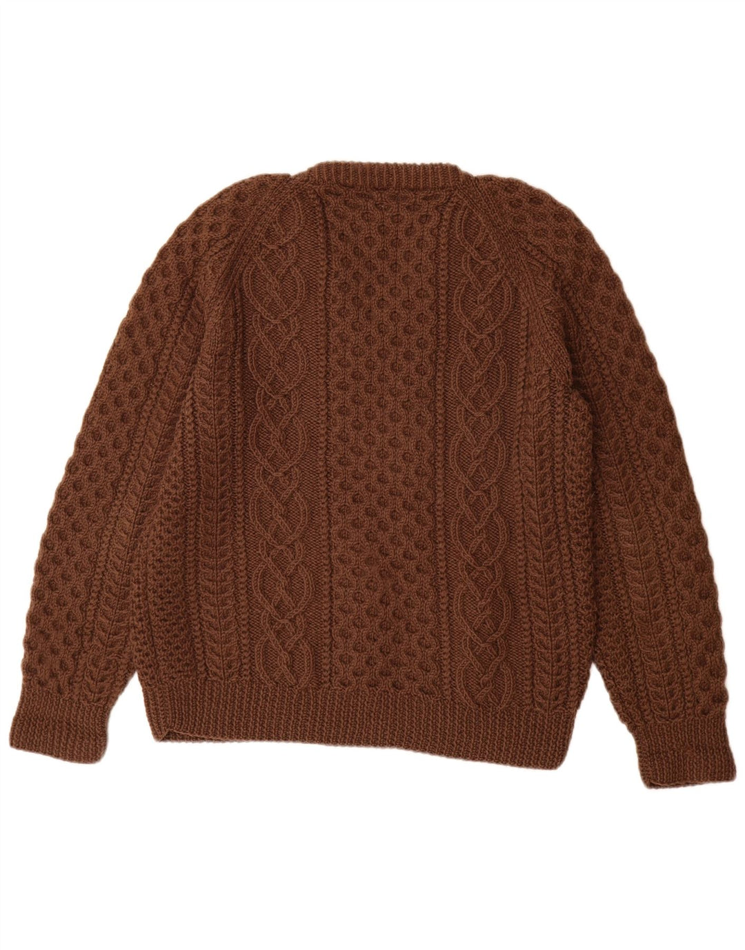 Suéter feminino VINTAGE com decote em V Reino Unido 14 grande marrom