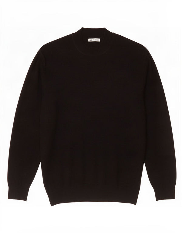 Zara Suéter masculino com gola tartaruga grande preto