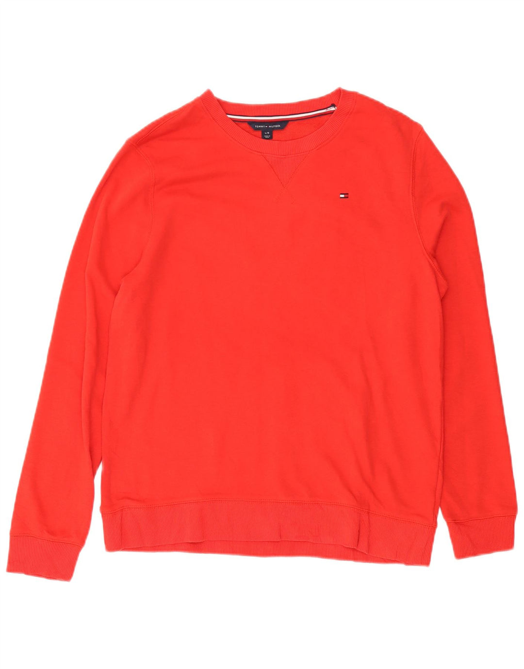 Tommy Hilfiger moletom feminino jumper UK 16 grande vermelho