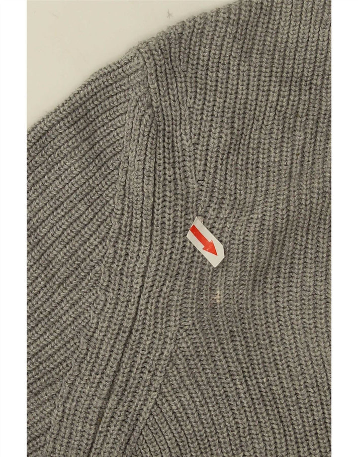 Zara Suéter masculino com zíper e gola em algodão cinza médio