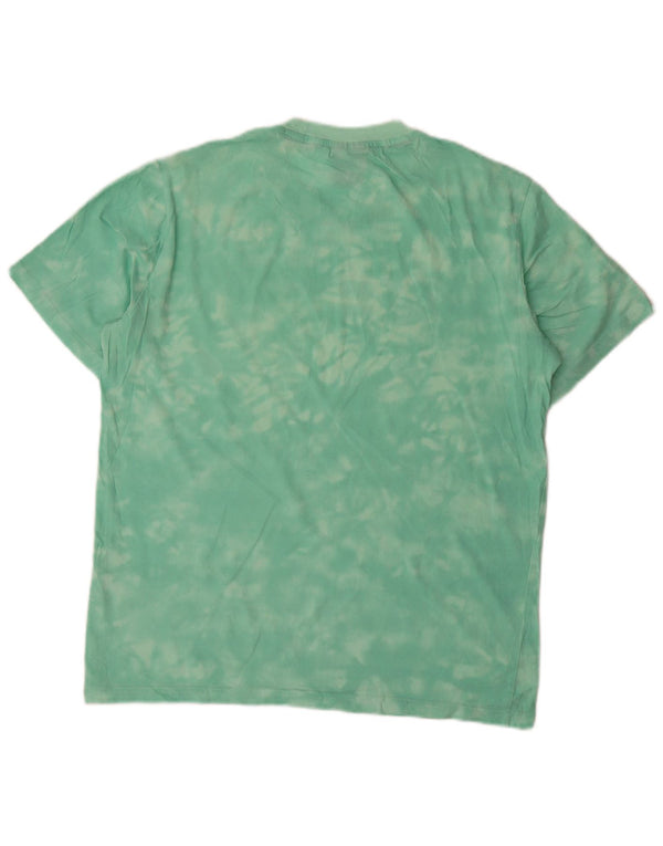 Camiseta masculina estampada Champion pequena verde tie-dye