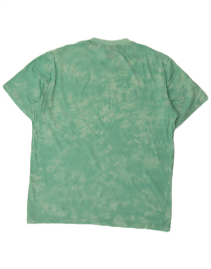 Camiseta masculina estampada Champion pequena verde tie-dye