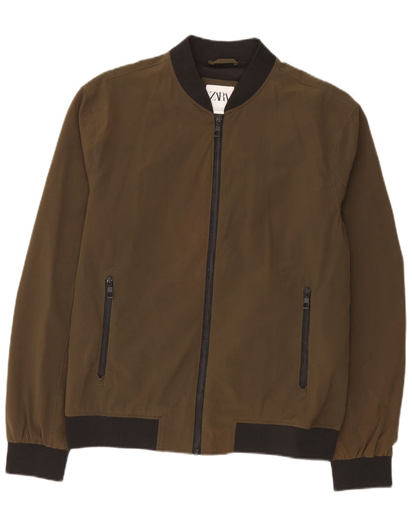 Jaqueta bomber masculina Zara UK 40 grande cáqui