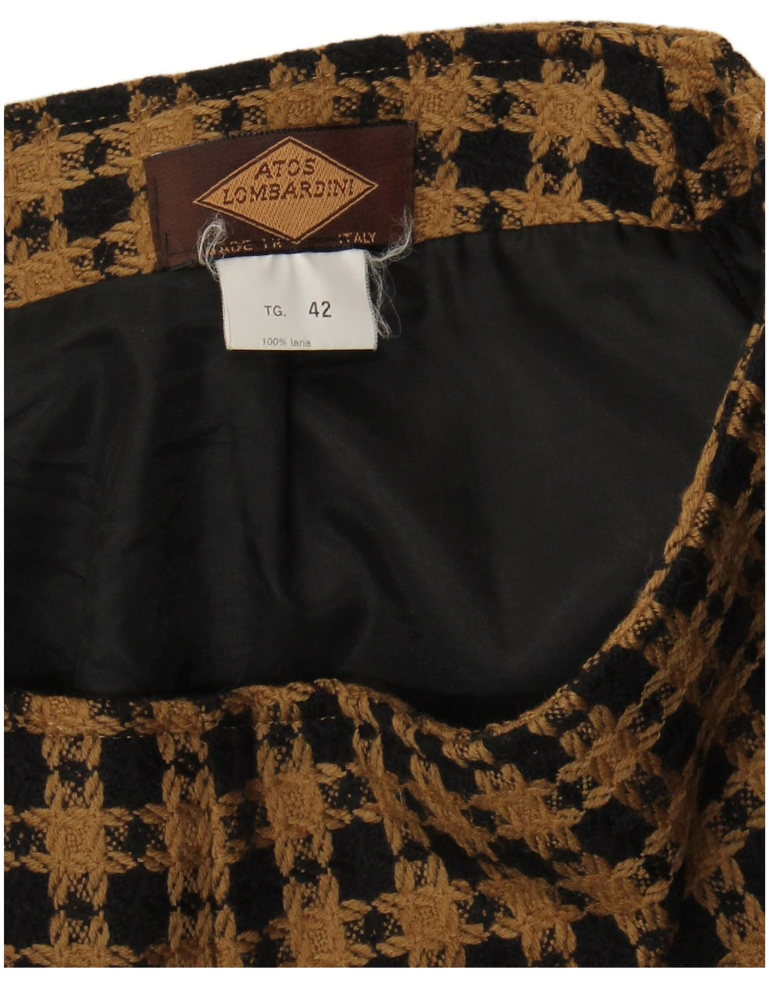 Minissaia feminina Atos Lombardini IT 42 médio W28 lã xadrez marrom