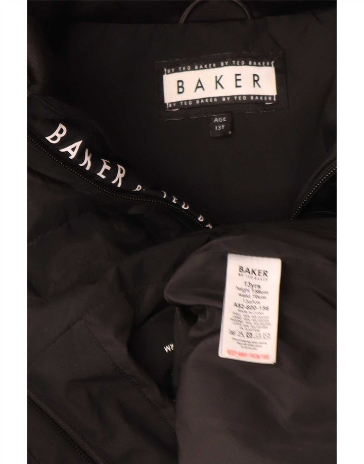Jaqueta acolchoada com capuz gráfico Ted Baker Boys 12-13 anos poliéster preto