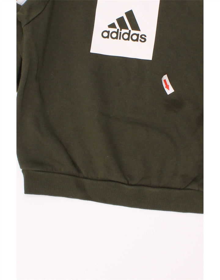 Suéter gráfico Adidas Boys 3-4 anos algodão verde