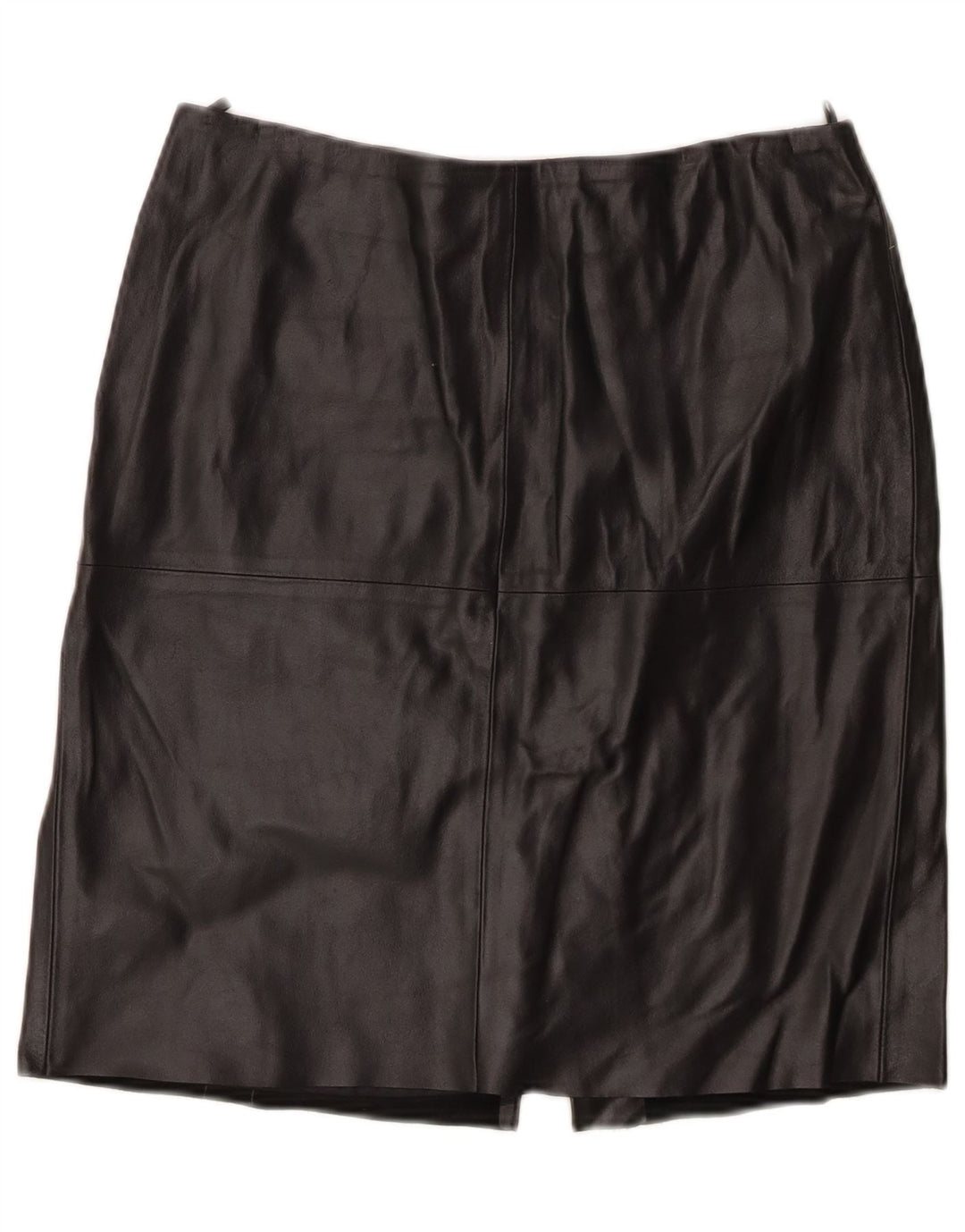 Saia feminina de couro Benetton IT 44 médio W30 couro preto