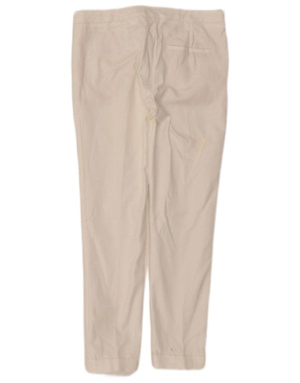 Calça masculina Zara Crop Slim Chino pequena W26 L26 algodão branco