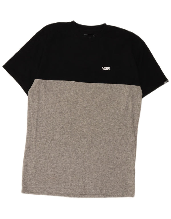 Camiseta masculina Vans Classic Fit Top cinza médio colorblock algodão