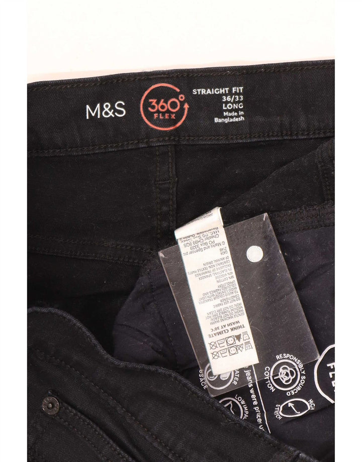 Jeans retos masculinos Marks & Spencer W36 L33 algodão preto