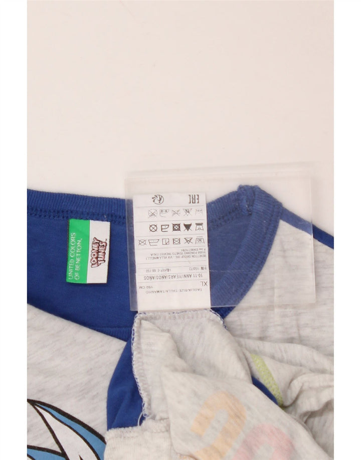 Suéter masculino BENETTON Looney Tunes com gola redonda 10-11 anos XL cinza