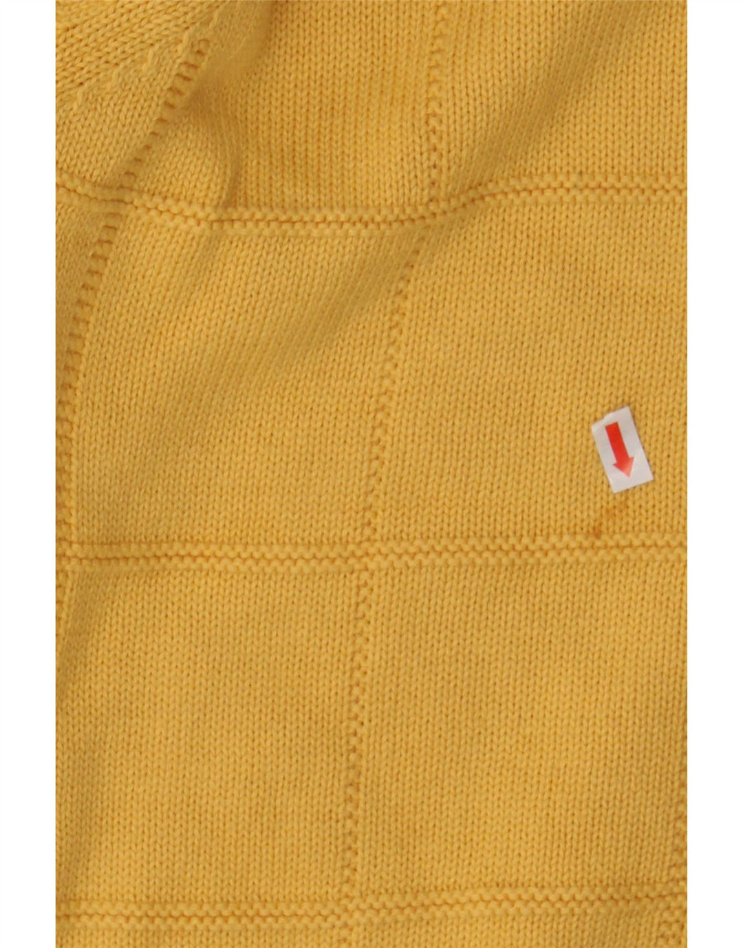 IZOD Mens Crew Neck Jumper Sweater XL Yellow Check Cotton Vintage Izod and Second-Hand Izod from Messina Hembry 