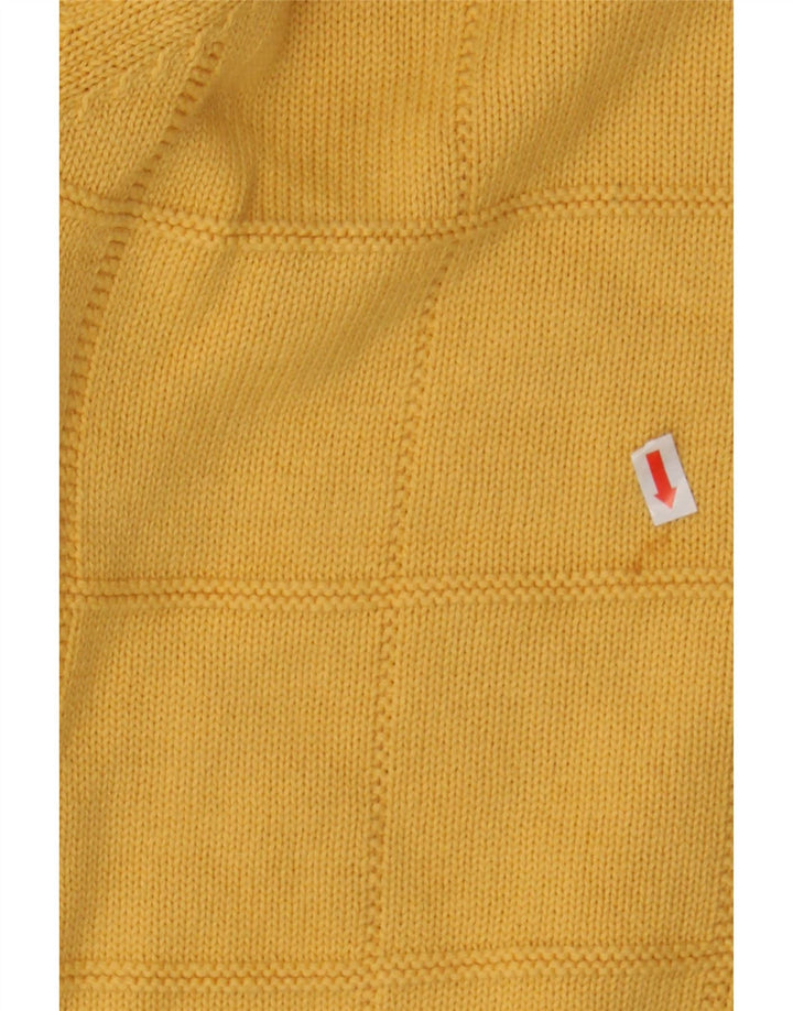 IZOD Mens Crew Neck Jumper Sweater XL Yellow Check Cotton Vintage Izod and Second-Hand Izod from Messina Hembry 