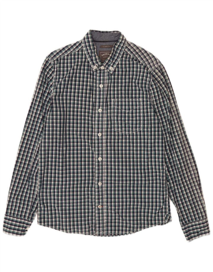 Fat Face Mens Classic Fit Camisa Pequena Algodão Multicolorido Gingham