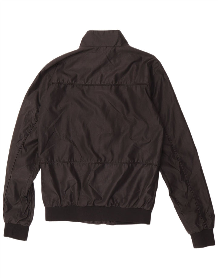 Zara Mens Bomber Jacket UK 36 Pequeno Poliéster Preto