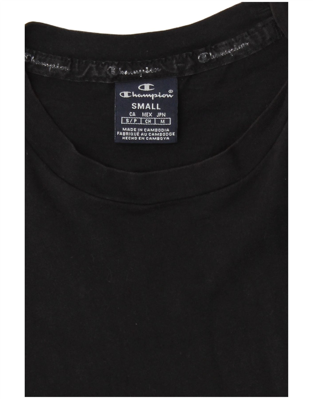 Camiseta masculina gráfica Champion pequena preta