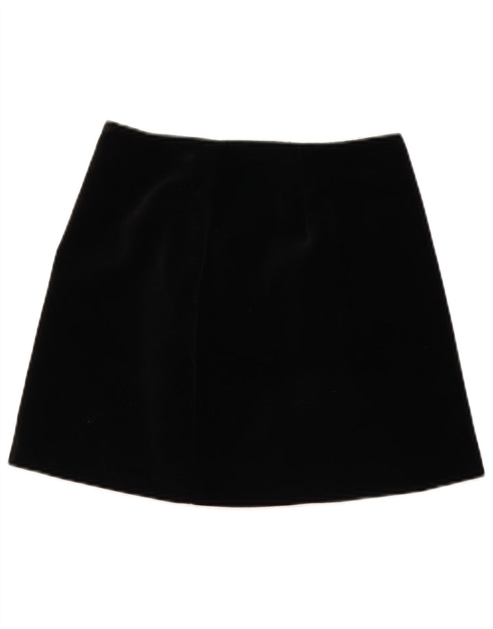 Moda Dossier mini saia feminina de veludo IT 42 médio W28 preta