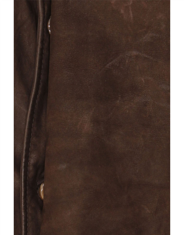Jaqueta de couro masculina vintage IT 48 couro marrom médio