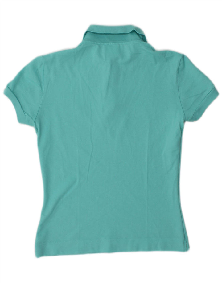 Camisa polo feminina Lacoste tamanho 40 algodão turquesa médio