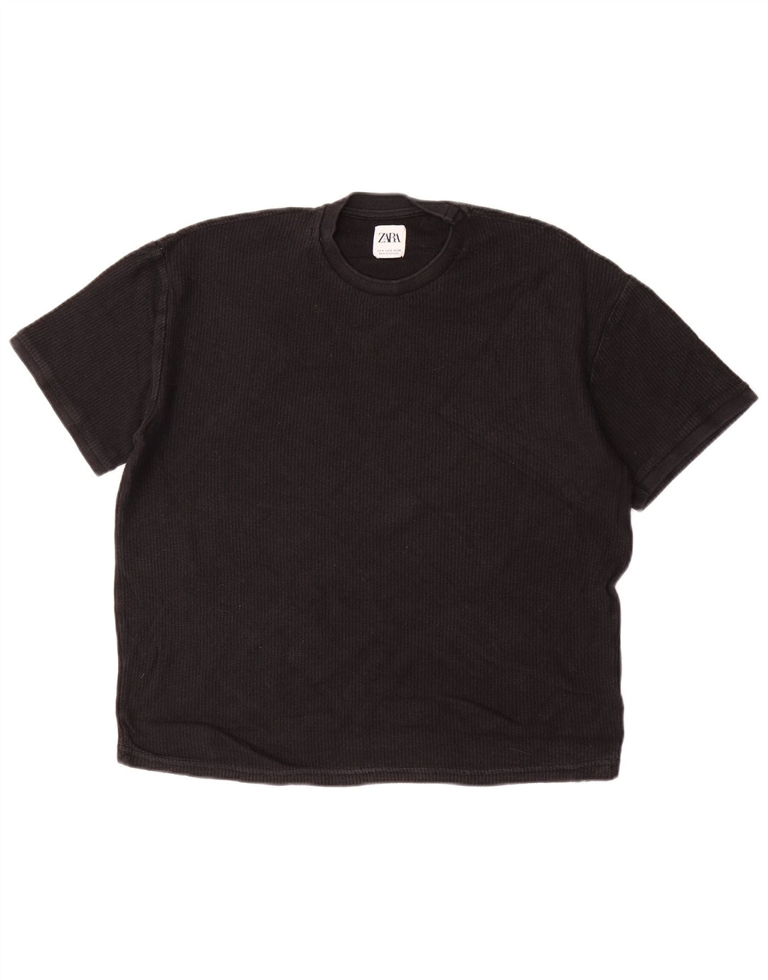 Camiseta masculina ZARA top pequeno algodão preto