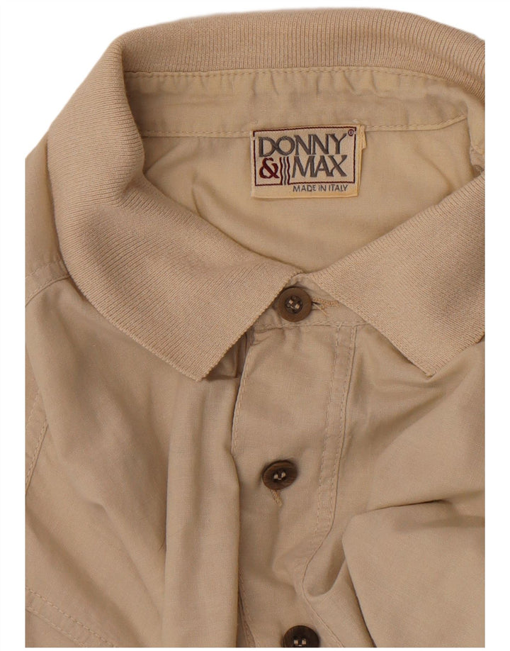 Camisa pulôver masculina de manga curta Donny & Max bege médio
