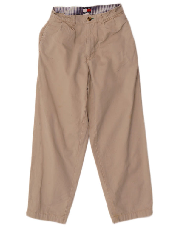 Tommy Hilfiger Meninos Calças Chino Pegged 7-8 Anos W22 L24 Algodão Bege