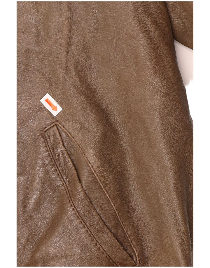Jaqueta de couro masculina VINTAGE IT 54 2XL marrom