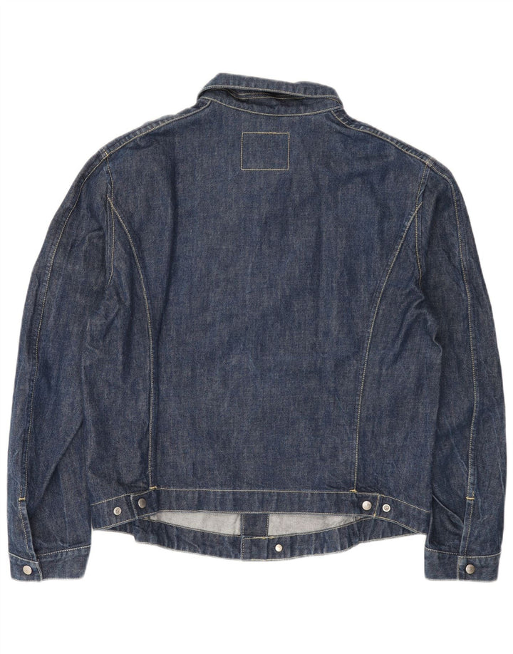 Jaqueta jeans feminina Levi's UK 42 XL azul marinho algodão
