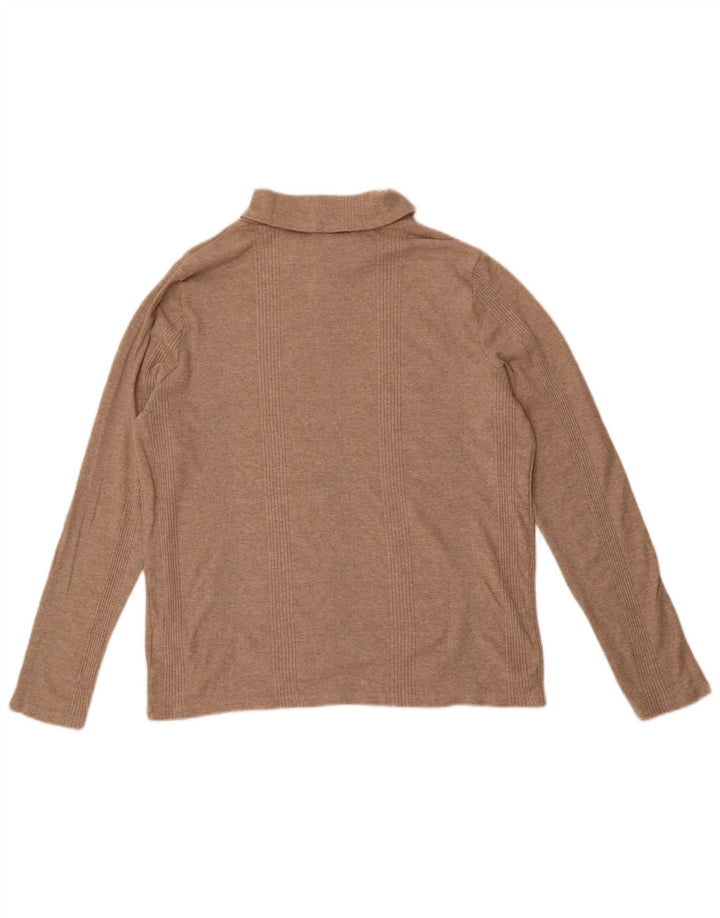 Blusa feminina Marks & Spencer com gola redonda e algodão bege grande Reino Unido 16