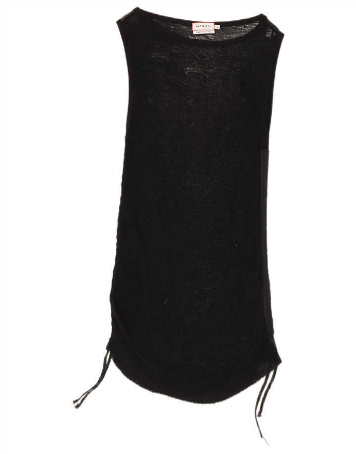Colete feminino transparente Max & Co. Top UK 12 médio preto