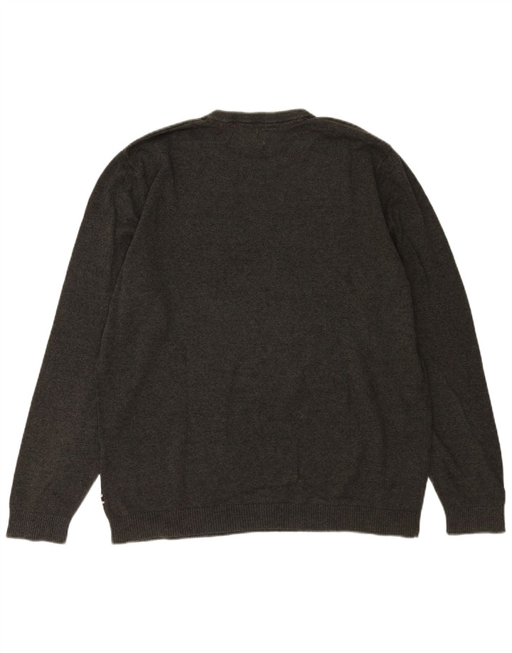Jack & Jones Suéter masculino com gola redonda 2XL algodão cinza