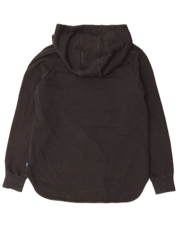 ADIDAS Womens Graphic Hoodie Jumper UK 14 Médio Preto Algodão