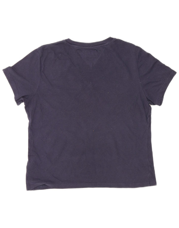 Camiseta feminina Tommy Hilfiger com estampa gráfica UK 14 algodão azul marinho médio