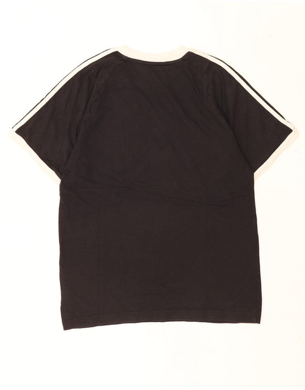 Adidas Mens Camiseta Top Pequeno Algodão Preto