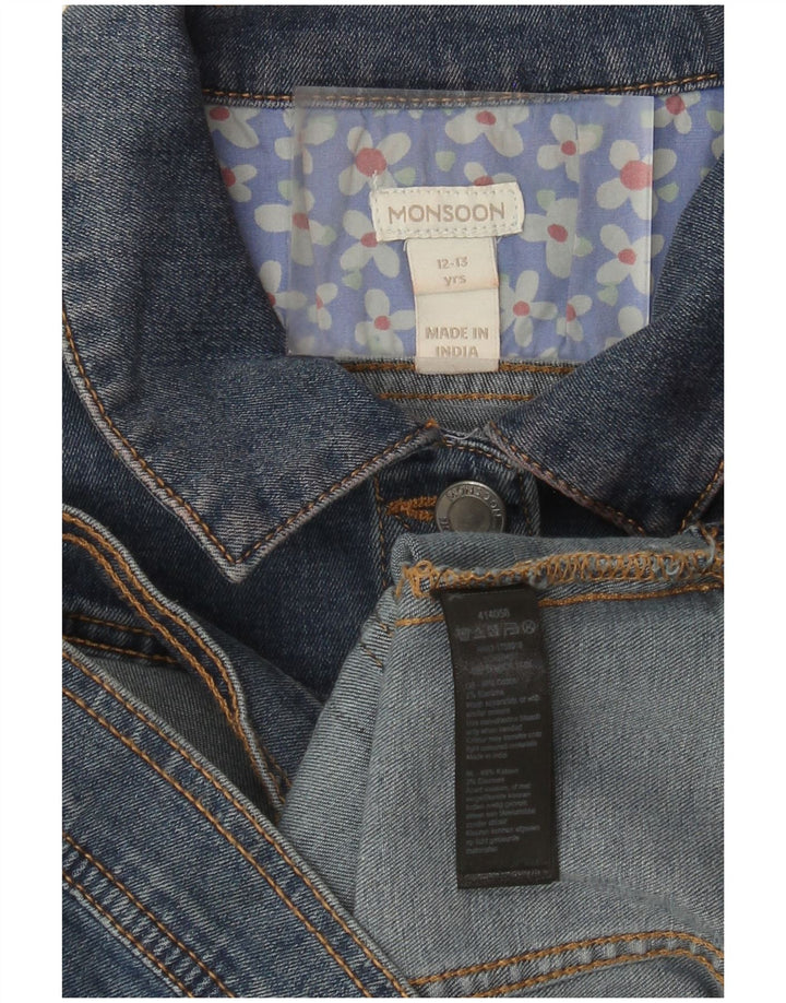 Jaqueta jeans Monsoon para meninas 12-13 anos algodão azul