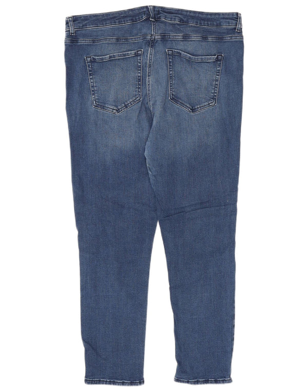 M&Co Jeans Slim Feminino UK 18 XL W34 L27 Azul Algodão