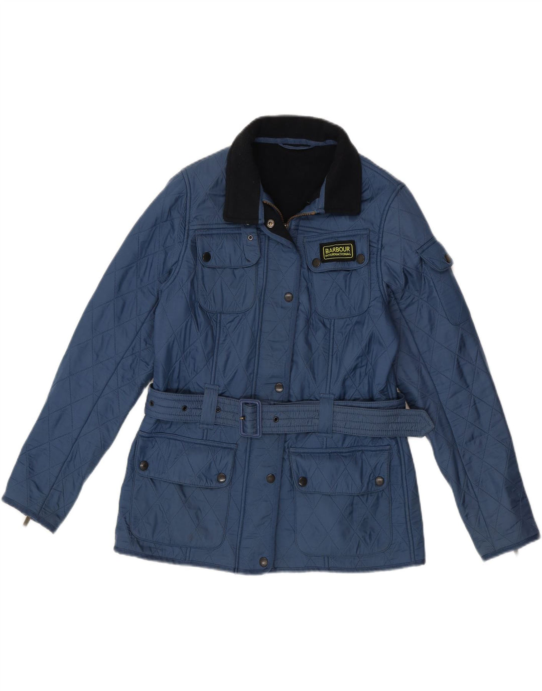 Jaqueta acolchoada feminina BARBOUR UK 12 poliamida azul médio