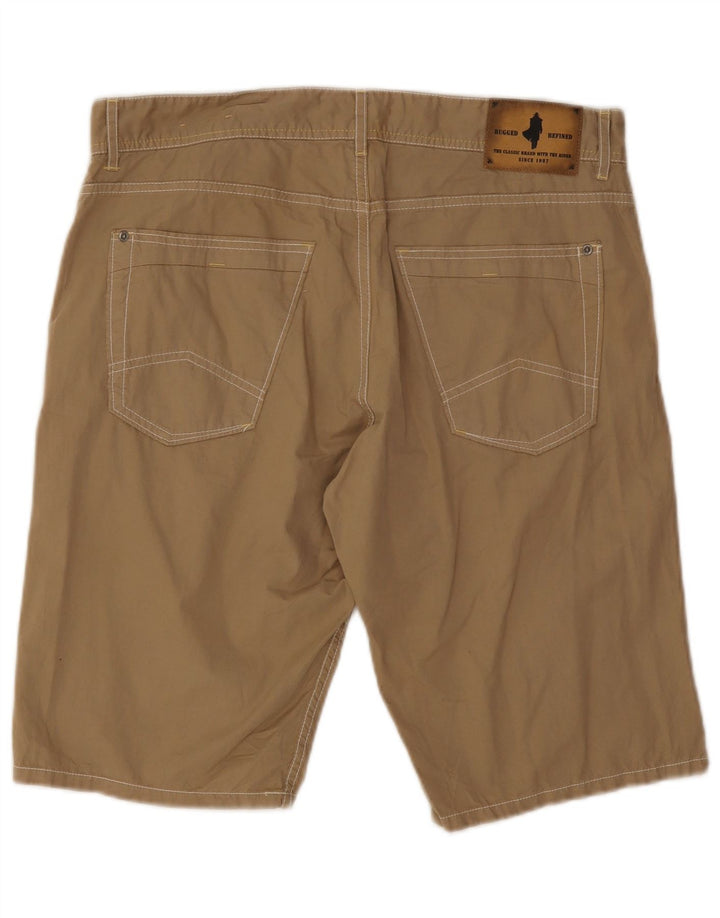 Shorts casuais masculinos Marlboro Classics W34 grande algodão bege