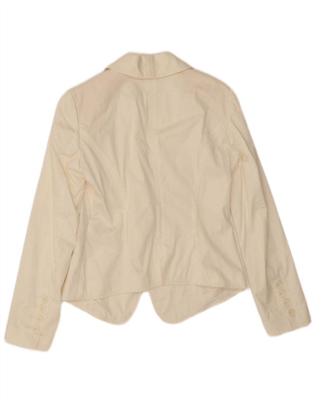Jaqueta blazer feminina Germano Zama com 1 botão Reino Unido 8 algodão branco pequeno