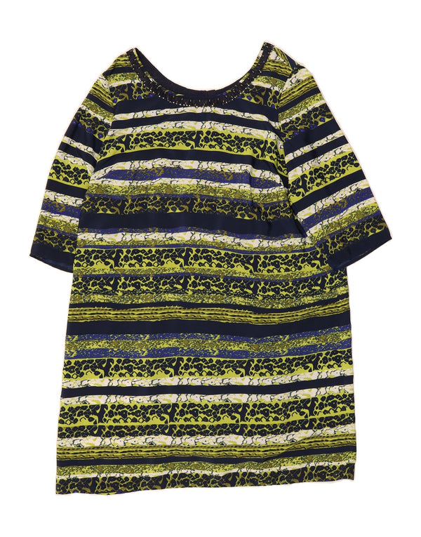 Vestido tenda feminino PER UNA manga 3/4 Reino Unido 20 2XL listrado multicolorido