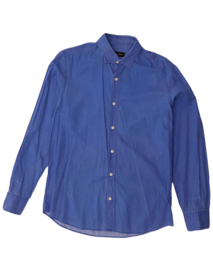 Camisa masculina Massimo Dutti azul médio