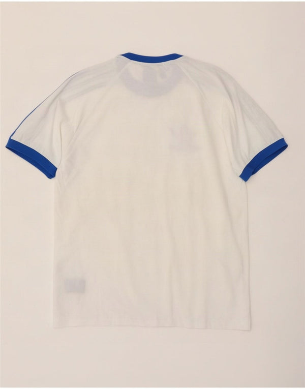 Adidas Mens Camiseta Top Médio Algodão Branco