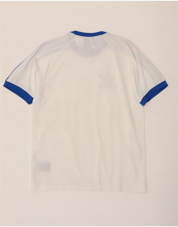 Adidas Mens Camiseta Top Médio Algodão Branco