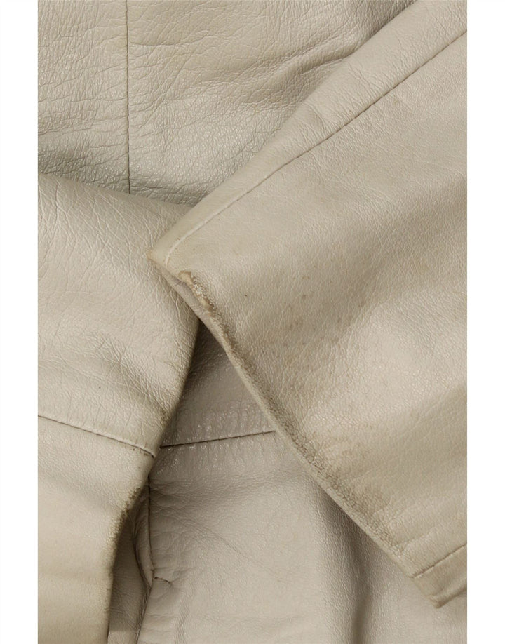 Jaqueta blazer feminina de couro com 4 botões da Conbipel IT 48 XL couro cinza