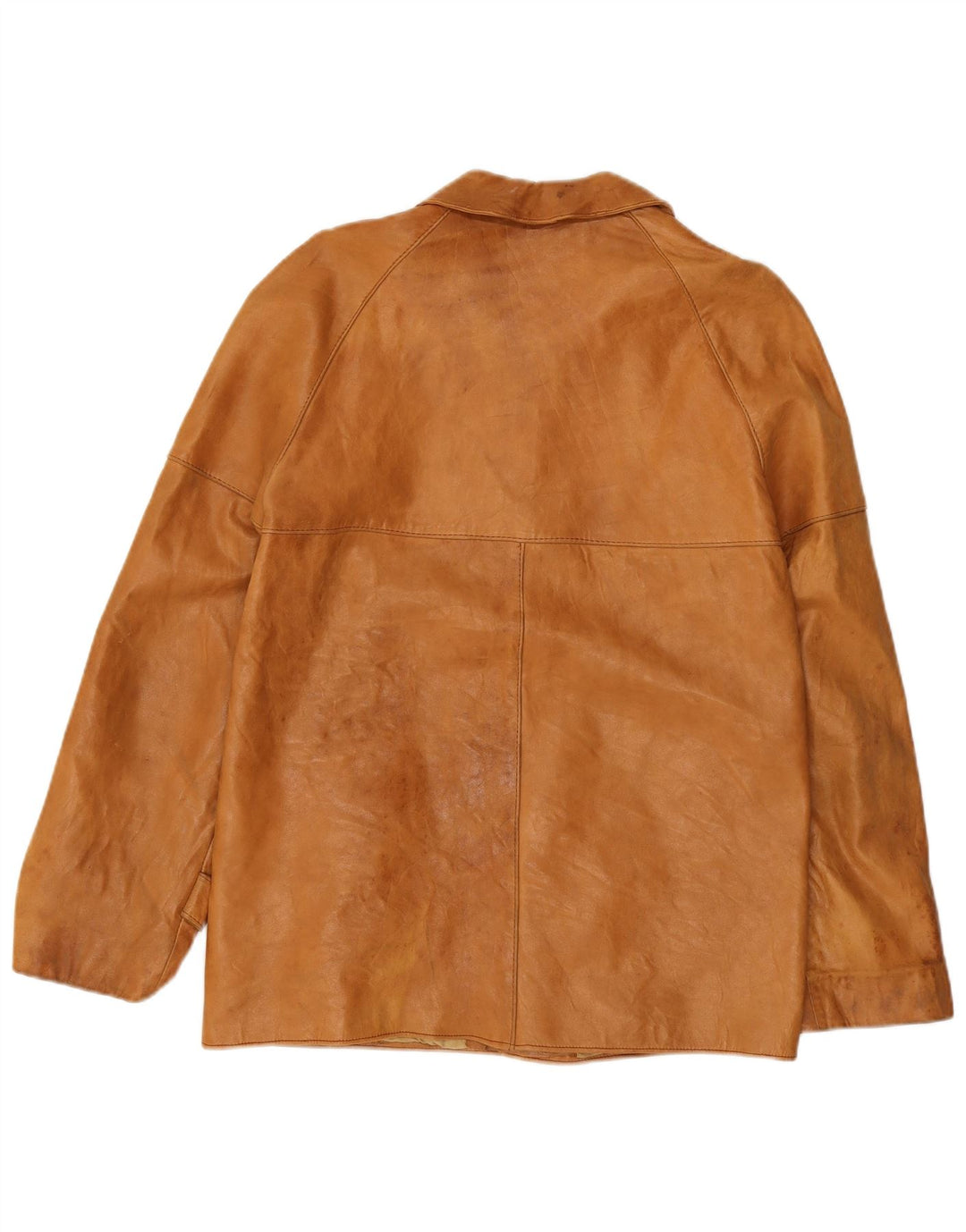 GB.PEDRINI Mens Leather Jacket IT 48 Medium Beige Leather