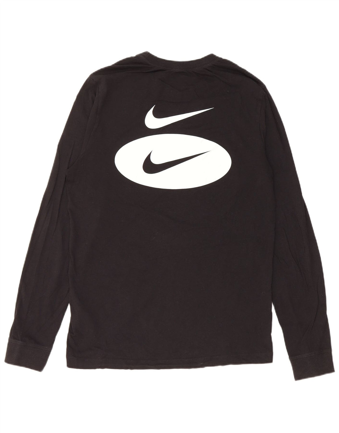Top gráfico masculino Nike manga comprida pequeno algodão preto